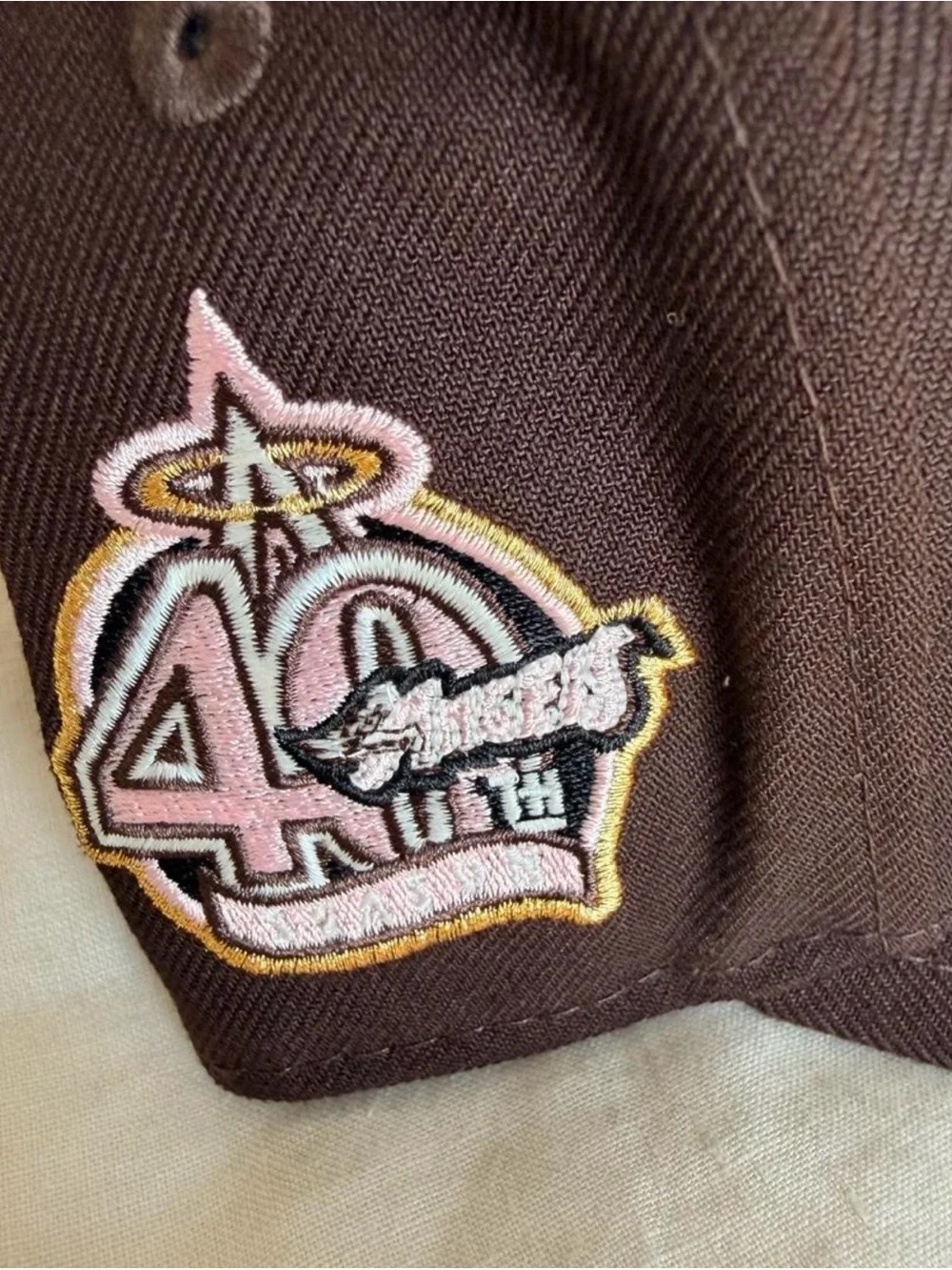 9fifty Kids Black Snapback Hat with Pink and White Wing 'A' Patch